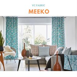 Phong Cách Mới: Rèm Cửa Màu Xanh Hoạ Tiết Hoa Màu Trắng